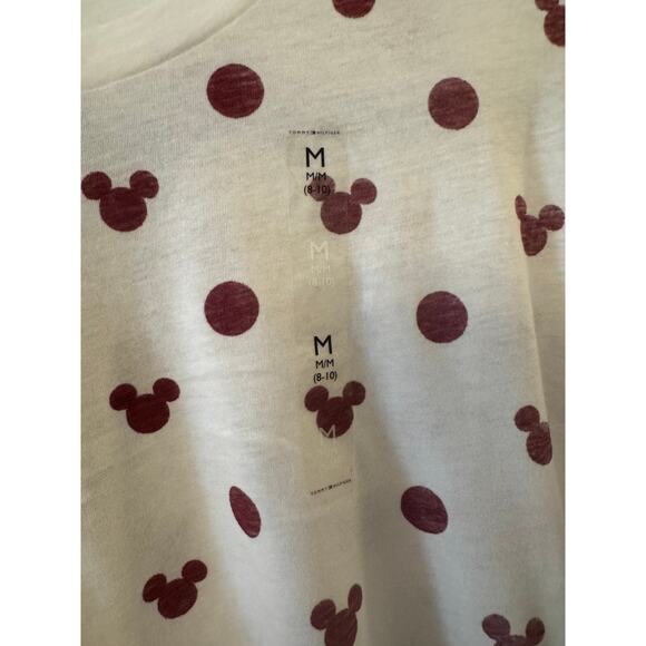 Tommy Hilfiger x Disney maroon and white Mickey tee crop top women's medium NWT - Picture 2 of 4